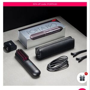 TYMO Porta Cordless Hair Straightener Brush, Portable Straightening Brush